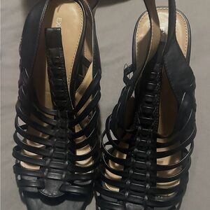 Express Black Strappy Heels